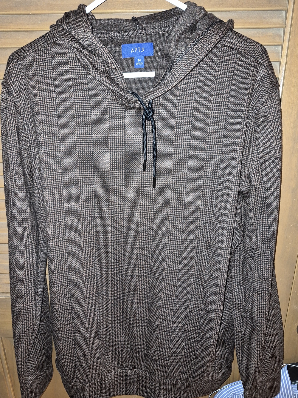 Apt. 9 Men's Brown Glen Plaid Hooded Sweater